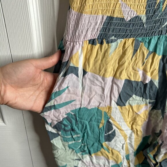 Paradised Scottie Pink Tropical Print Short Sleeve Jumpsuit Women's Size Large L - Picture 9 of 13